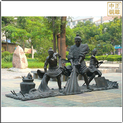 鑄銅關公 大型捕魚人物景觀雕塑