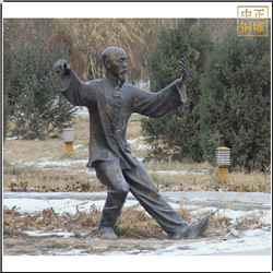 鑄銅關公 室外景觀練太極人物銅雕塑