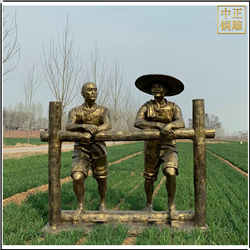 踩水車人物雕塑定制 踩水車人物雕塑定制