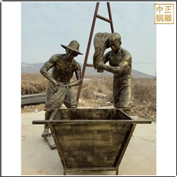 鑄銅關公 打谷子人物雕塑鑄造