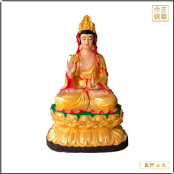 鑄銅關(guān)公 貼金觀世音菩薩銅佛像