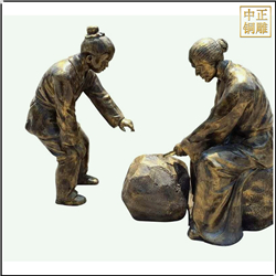 鑄銅關(guān)公 定制鐵杵磨成針寓言人物雕塑