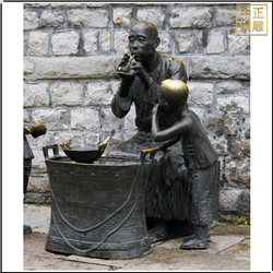 鑄銅關(guān)公 商業(yè)街吹糖人銅像