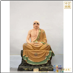 鑄銅關公 極彩十八羅漢銅佛像廠家