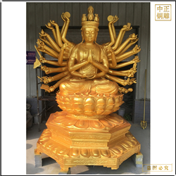 鑄銅關公 坐像千手觀音銅佛像