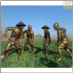 鑄銅關(guān)公 拿鐵楸農(nóng)耕人物雕塑