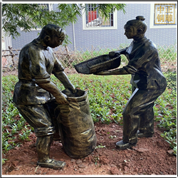 鑄銅關(guān)公 農(nóng)村干活人物銅雕塑