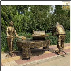 鑄銅關(guān)公 農(nóng)耕磨谷子人物雕塑
