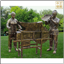 鑄銅關公 園林收谷人物雕塑