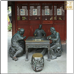 打麻將人物雕塑 打麻將人物雕塑