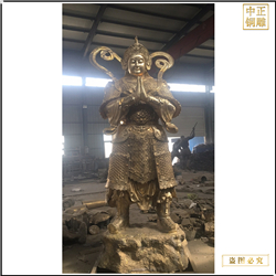 鑄銅關公 貼金寺院韋馱佛像