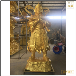 鑄銅關公 貼金韋馱佛像鑄造