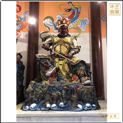 鑄銅關公 貼金四大天王佛像站像鑄造