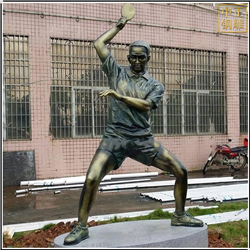 鑄銅關公 打乒乓球運動人物雕塑價格