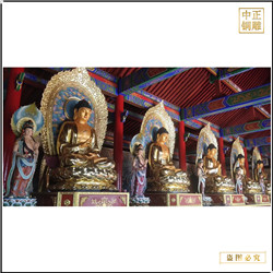 鑄銅關公 貼金釋迦牟尼佛銅像