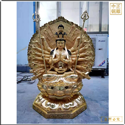 鑄銅關(guān)公 貼金千手觀音銅佛像