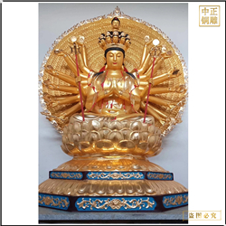 鑄銅關(guān)公 貼金千手觀音佛像