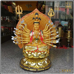 鑄銅關(guān)公 貼金千手觀音菩薩銅像