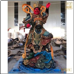 鑄銅關(guān)公 貼金彩繪四大天王銅佛像