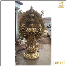 鑄銅關公 貼金千手觀音菩薩銅像鑄造