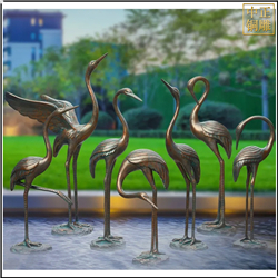 鑄銅關(guān)公 戶外仙鶴景觀雕塑