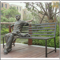 小區休息人物銅雕塑 小區休息人物銅雕塑
