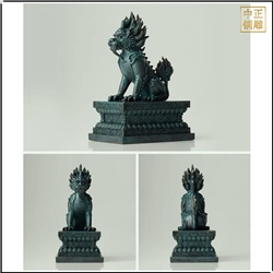 鑄銅關(guān)公 帶底座銅獬豸雕塑