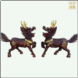 鑄銅關(guān)公 定制大門銅獬豸雕塑廠家