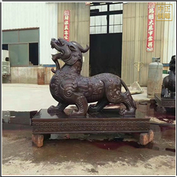 鑄銅關(guān)公 定制小型銅獬豸雕塑廠家