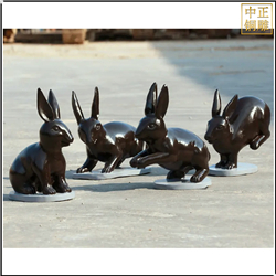 鑄銅關(guān)公 園林小兔子動物雕塑