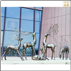 鑄銅關公 大型室外仿銅鹿動物雕塑