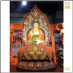 純銅彩繪坐像釋迦牟尼佛銅像 純銅彩繪坐像釋迦牟尼佛銅像