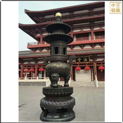 鑄銅關(guān)公 寺廟圓形香爐定做