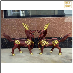 鑄銅關(guān)公 銅麒麟雕塑定制價(jià)格