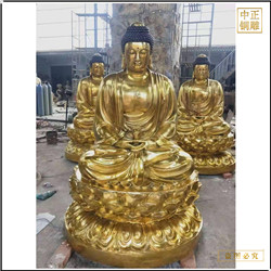 鑄銅關(guān)公 坐像黃銅釋迦牟尼佛擺件