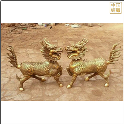 鑄銅關(guān)公 小型銅麒麟定制