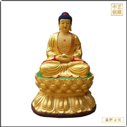 鎏金釋迦牟尼佛銅像定制 鎏金釋迦牟尼佛銅像定制