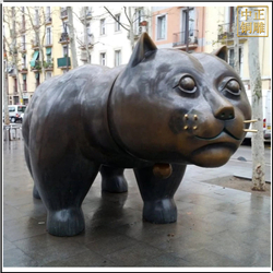 鑄銅關(guān)公 大肥貓景觀銅雕塑