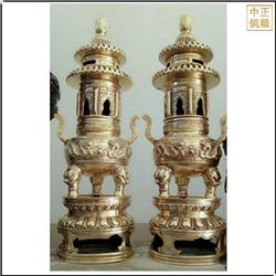 鑄銅關(guān)公 小型黃銅香爐