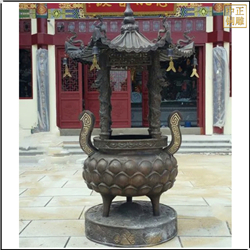 鑄銅關(guān)公 小型銅香爐雕塑