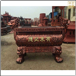 鑄銅關(guān)公 小型銅香爐定制