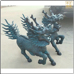 鑄銅關(guān)公 鑄造黃銅麒麟動(dòng)物雕塑