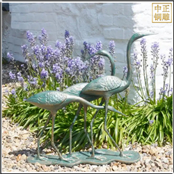 鑄銅關(guān)公 純銅仙鶴銅雕塑