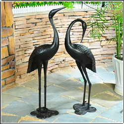 鑄銅關(guān)公 小型銅仙鶴雕塑擺件