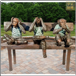 鑄銅關(guān)公 室外小猴子銅雕塑