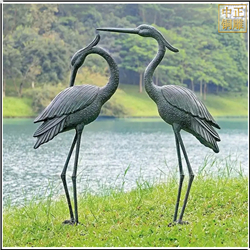 鑄銅關(guān)公 一對仙鶴銅雕塑