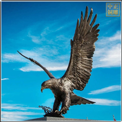 鑄銅關(guān)公 雄鷹展翅銅雕塑