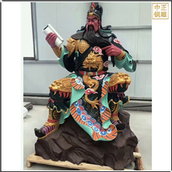 彩繪讀書關公銅雕 彩繪讀書關公銅雕