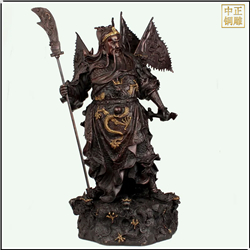 鑄銅關(guān)公 大型立刀九龍關(guān)公雕塑