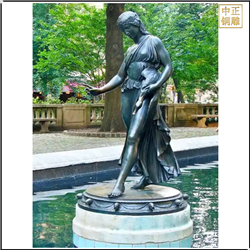 鑄銅關(guān)公 園林美女噴泉雕塑